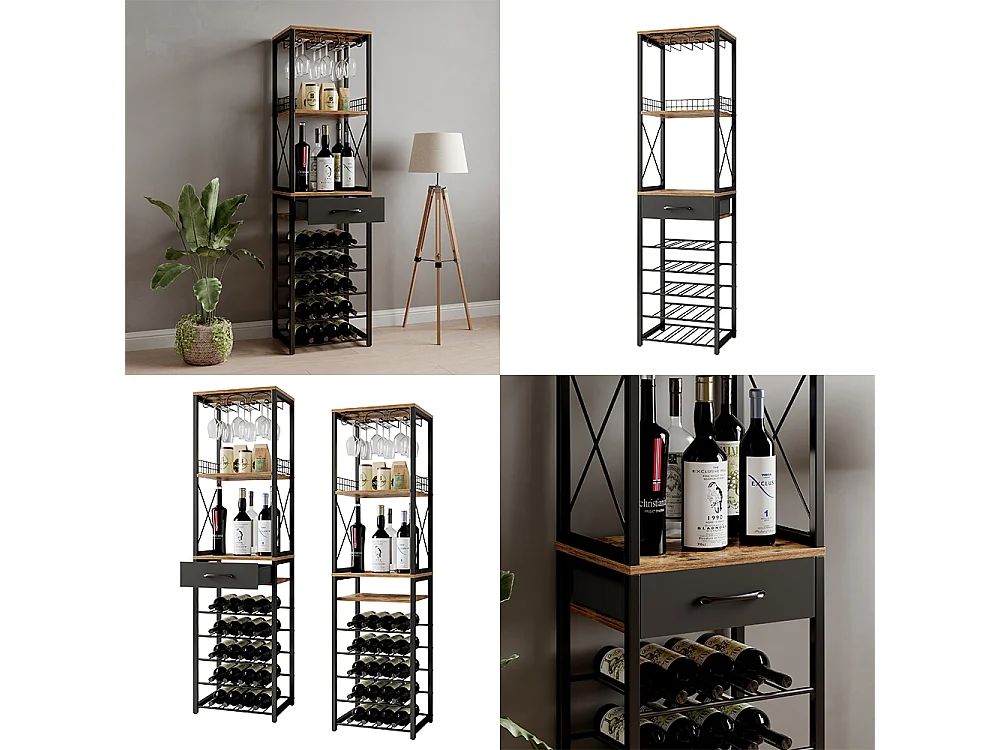 Weinregal eiche rustikal 40x30x147.5 porto