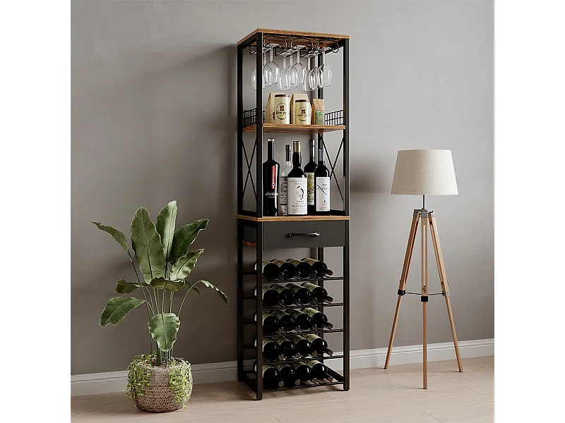 Weinregal eiche rustikal 40x30x147.5 porto