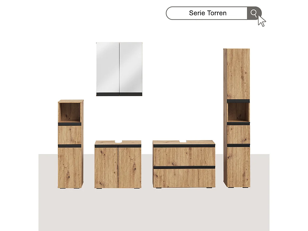 Meuble salle de bain artisan 30x35x181 torren