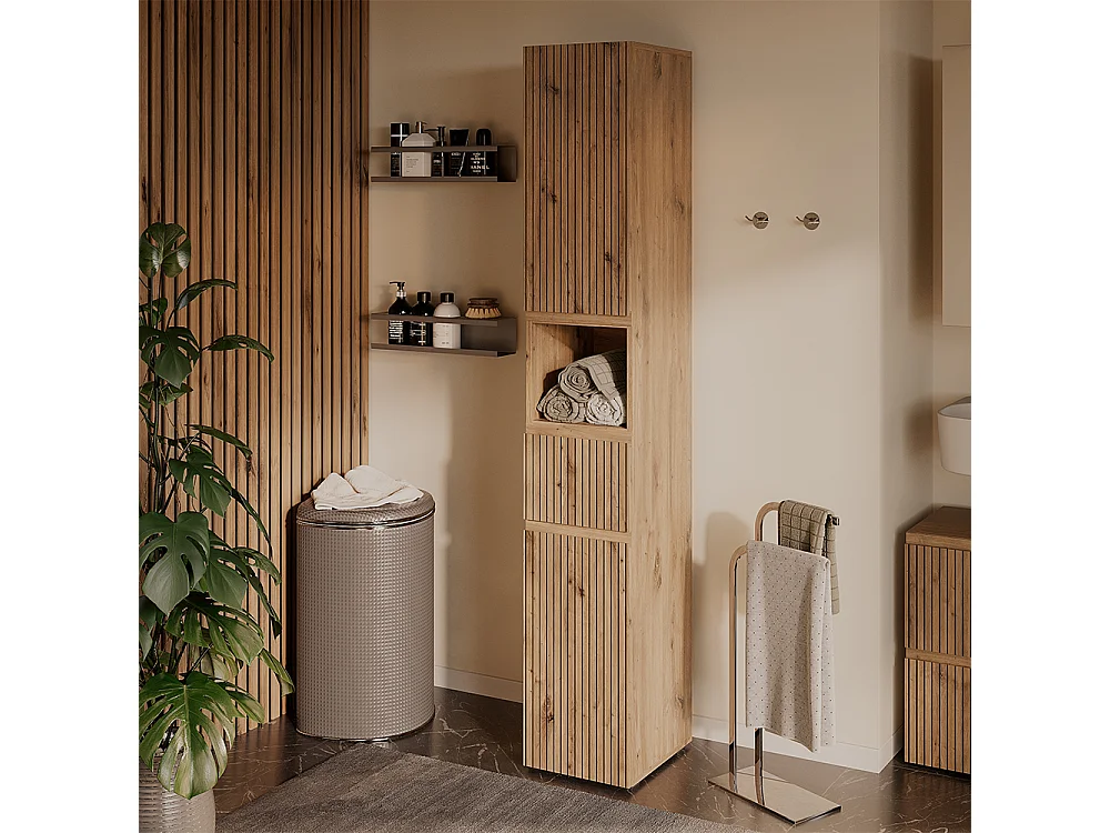 Armário de banheiro artesão 30x35x181 takumi