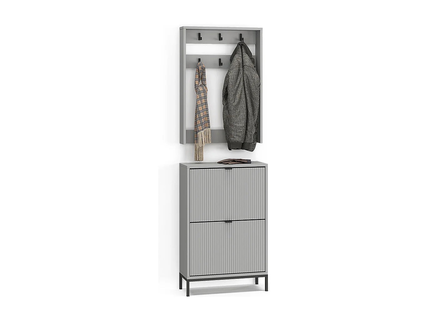 Garderobe grau 60x24x92 eliza