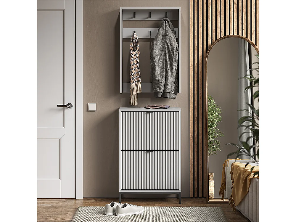 Wardrobe grey 60x24x92 eliza