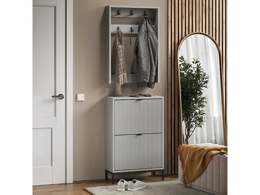Wardrobe grey 60x24x92 eliza