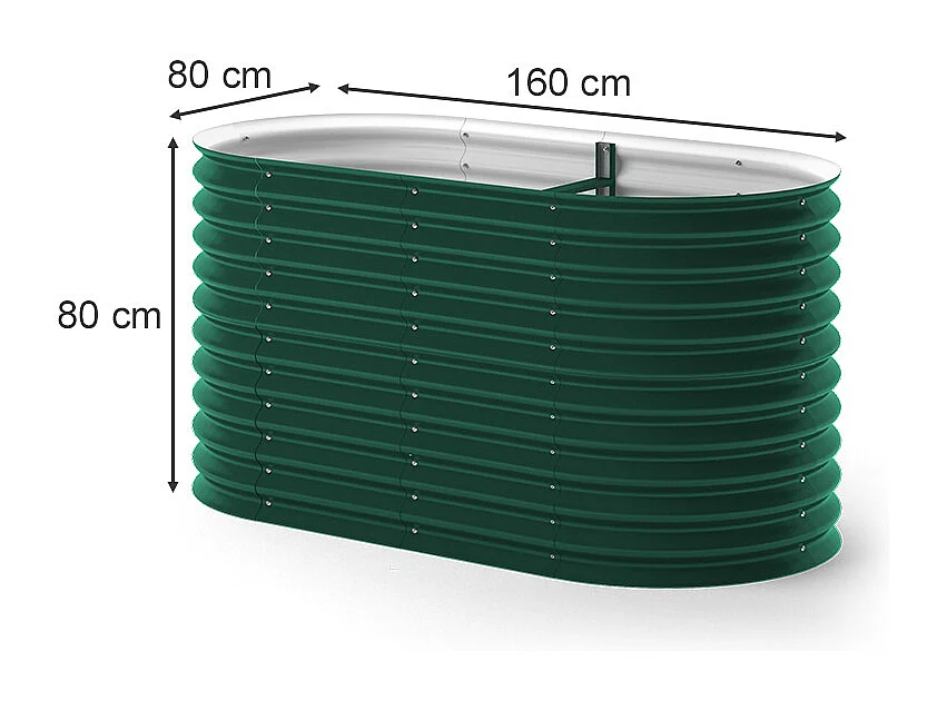 Lit surélevé vert 160x80x80