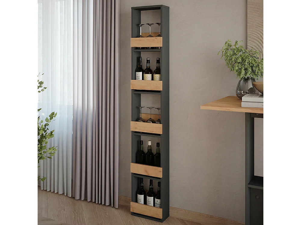 Stojak na kieliszki do wina złoty dąb power/antracyt 30x15.1x180 repose