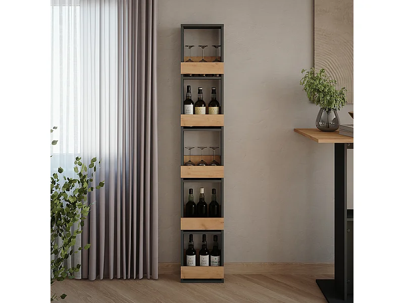 Stojak na kieliszki do wina złoty dąb power/antracyt 30x15.1x180 repose