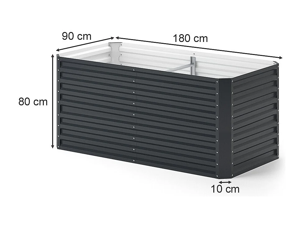 Raised bed anthracite 180x90x80