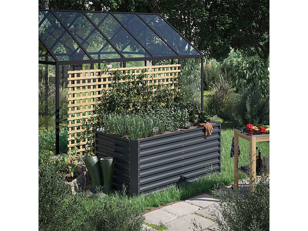 Raised bed anthracite 180x90x80