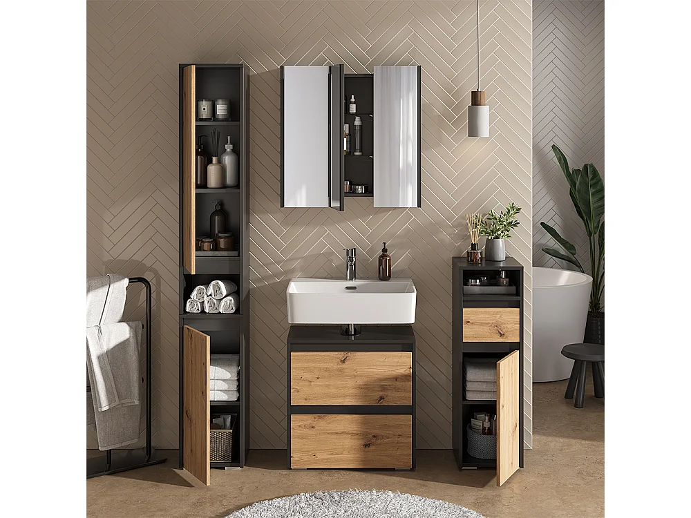 Badschrank anthrazit/artisan 30.2x30x191.5 majest