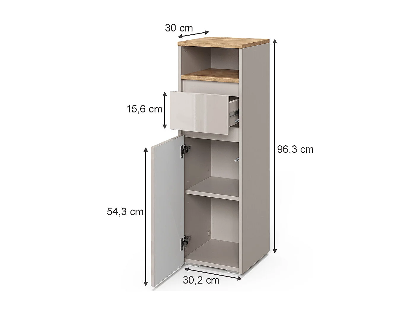 Meuble salle de bain cachemire/artisan 30.2x30x96.3 majest