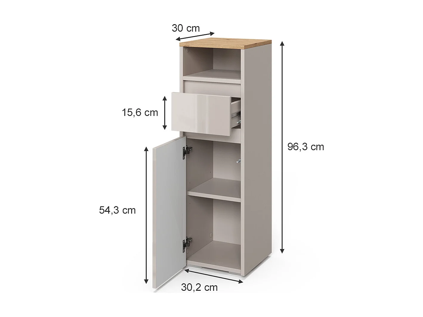 Midischrank cashmere/artisan 30.2x30x96.3 majest