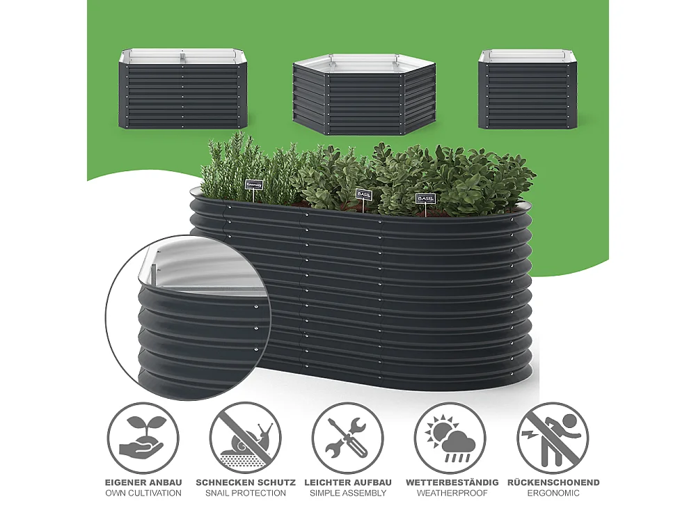 Lit surélevé anthracite 200x100x80