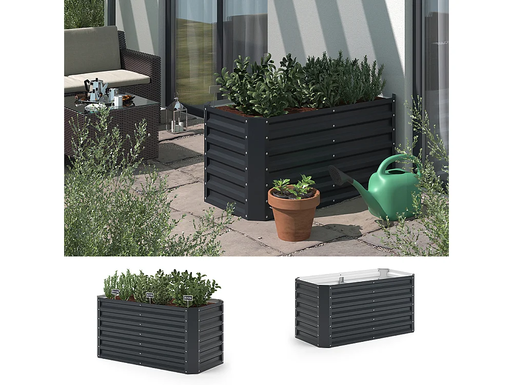 Jardinière anthracite 120x60x60