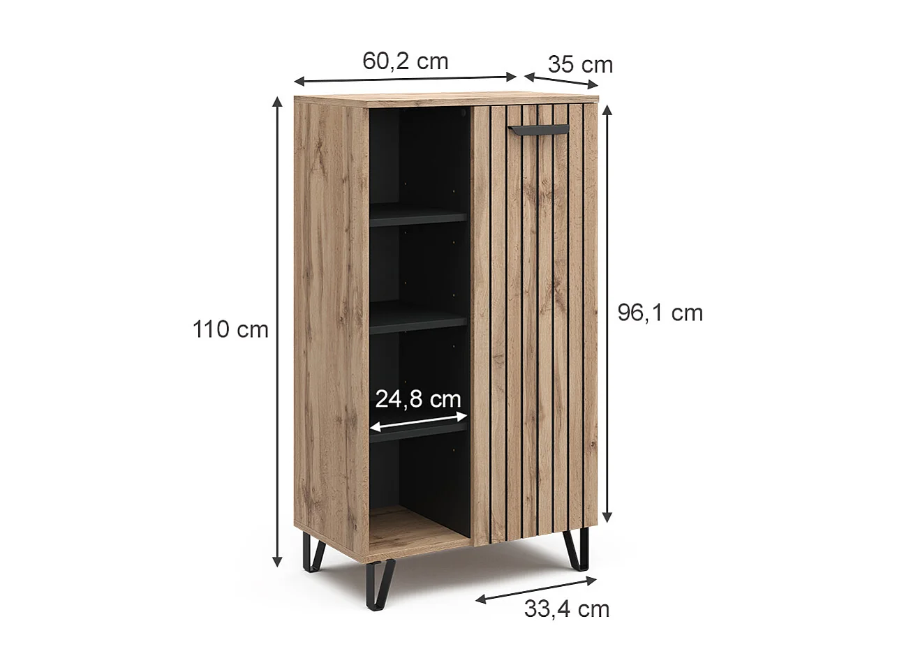 Commode marron 35x60.2x110 amber