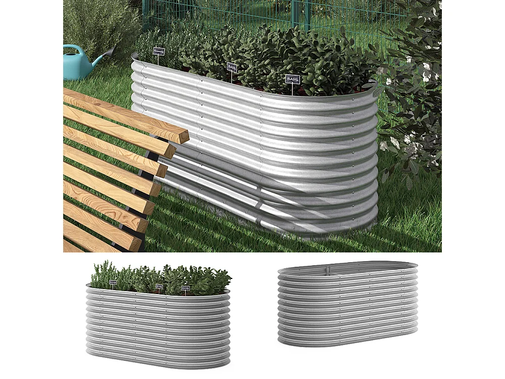 Lit surélevé argent 200x100x80