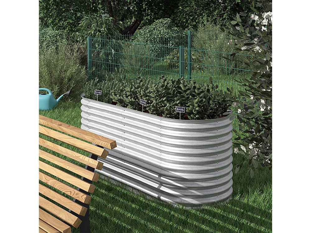 Lit surélevé argent 200x100x80