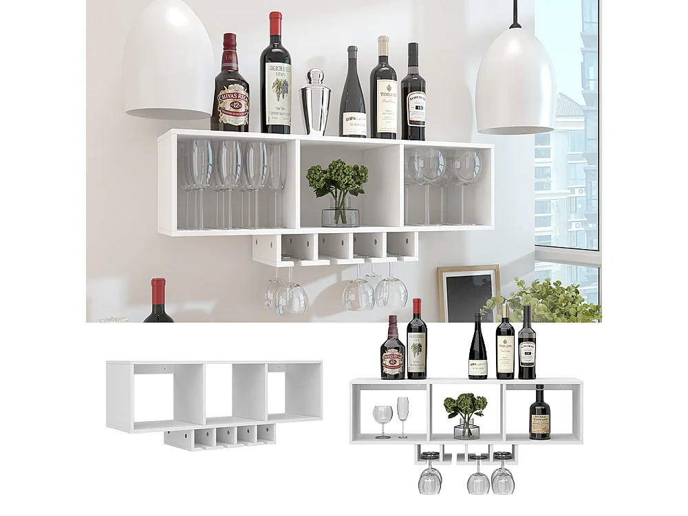 Weinglasregal weiß 90x32.5x22 vin