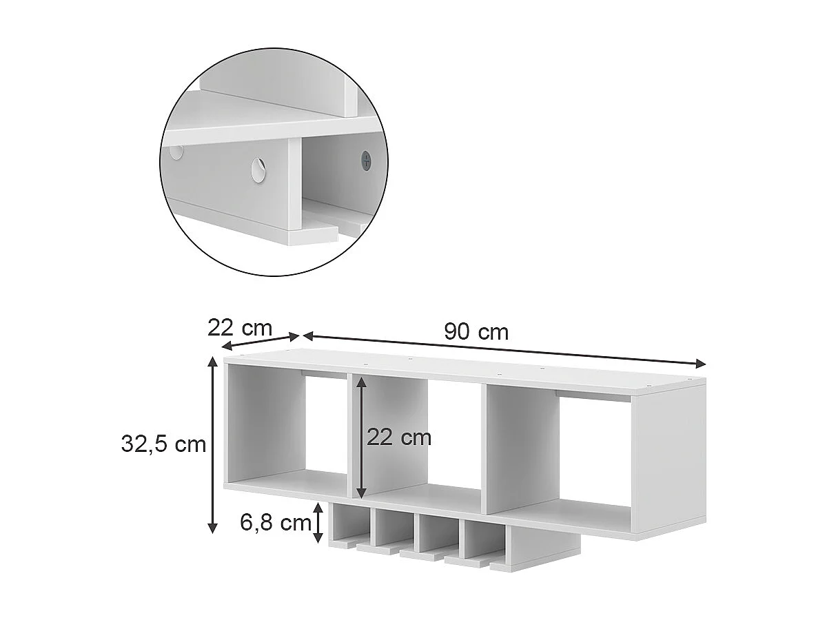 Weinglasregal weiß 90x32.5x22 vin