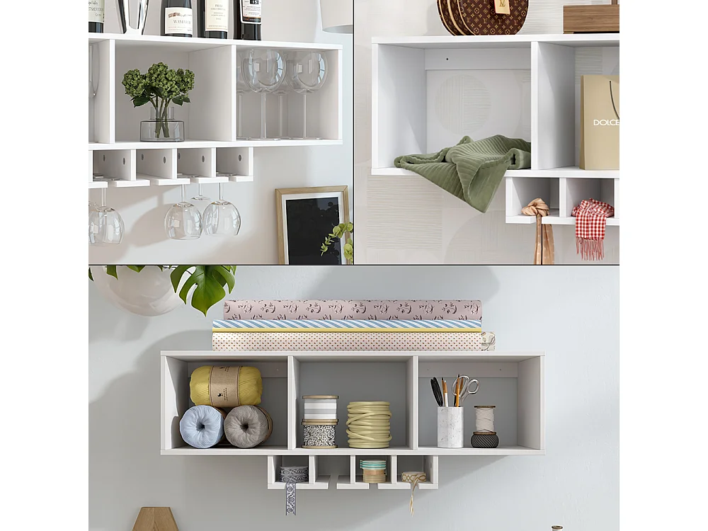 Weinglasregal weiß 90x32.5x22 vin