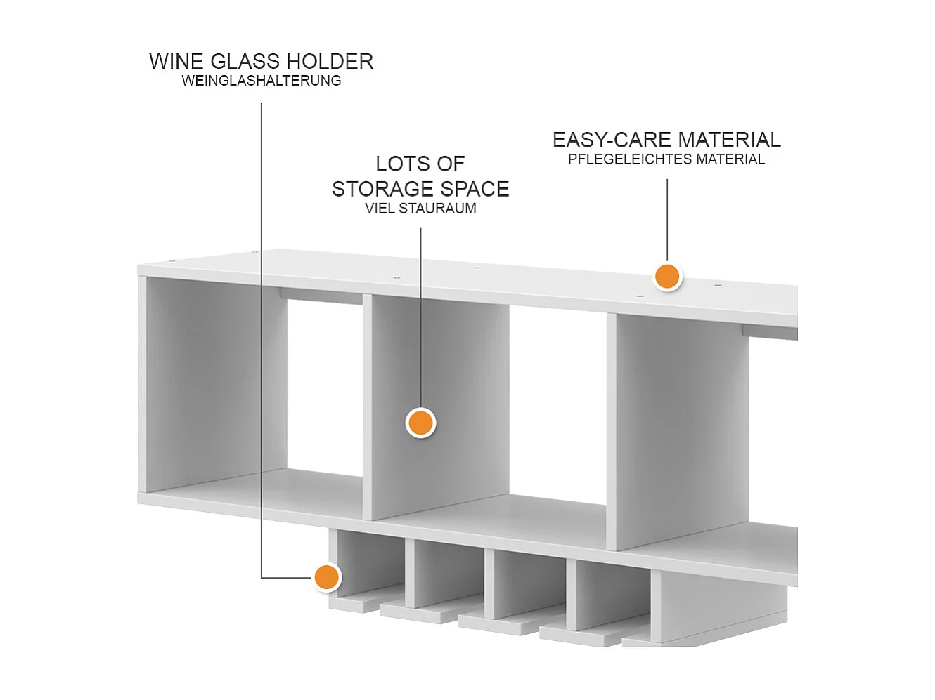 Weinglasregal weiß 90x32.5x22 vin