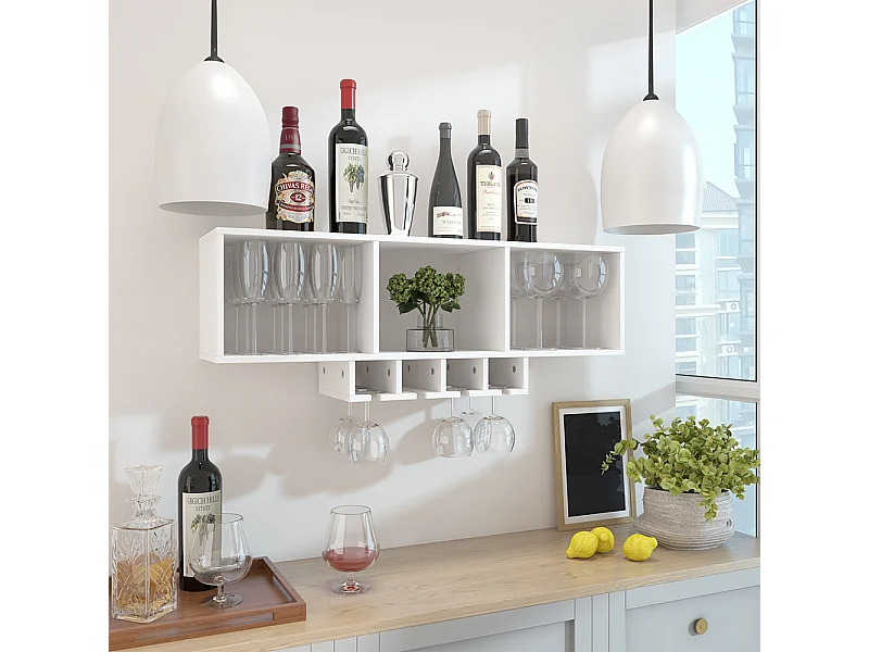 Weinglasregal weiß 90x32.5x22 vin