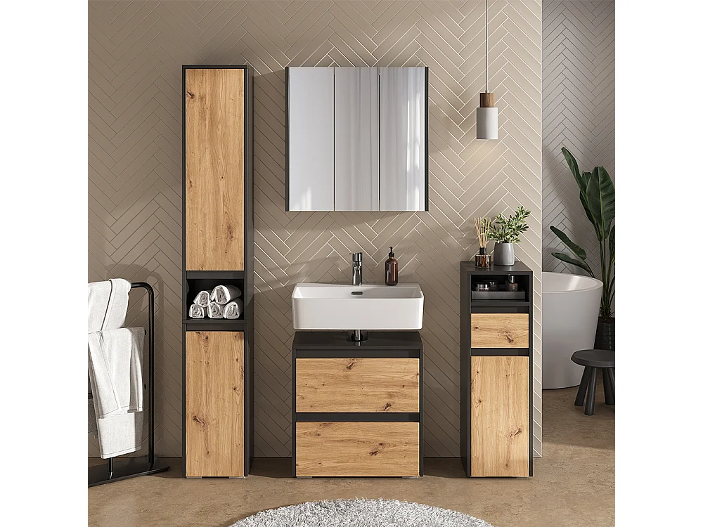 Midischrank anthrazit/artisan 30.2x30x96.3 majest