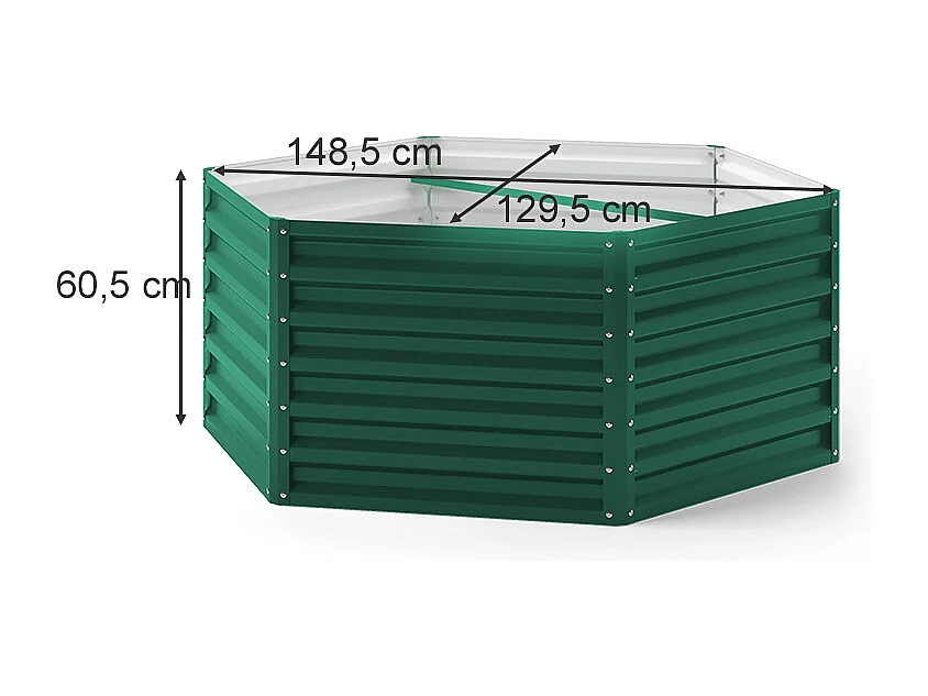 Lit surélevé vert 148.5x129x60