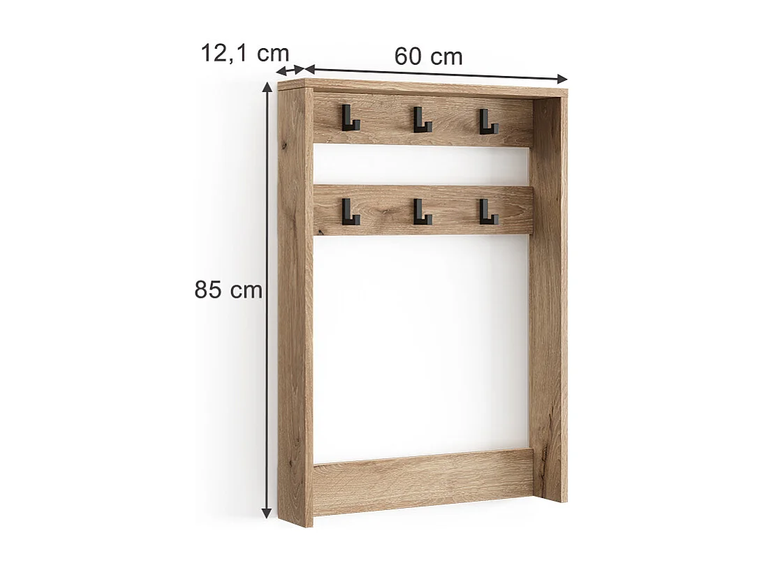 Garderobenaufsatz  viking oak 60x12.1x85 eliza