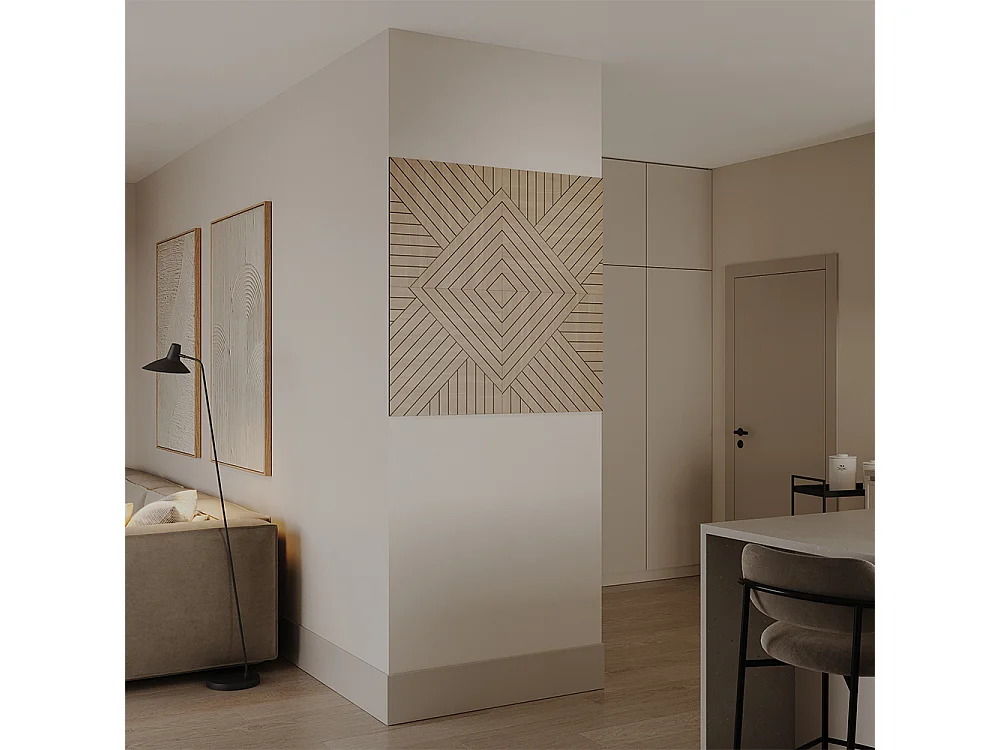 Wandpaneel eiche 52x0.8x52