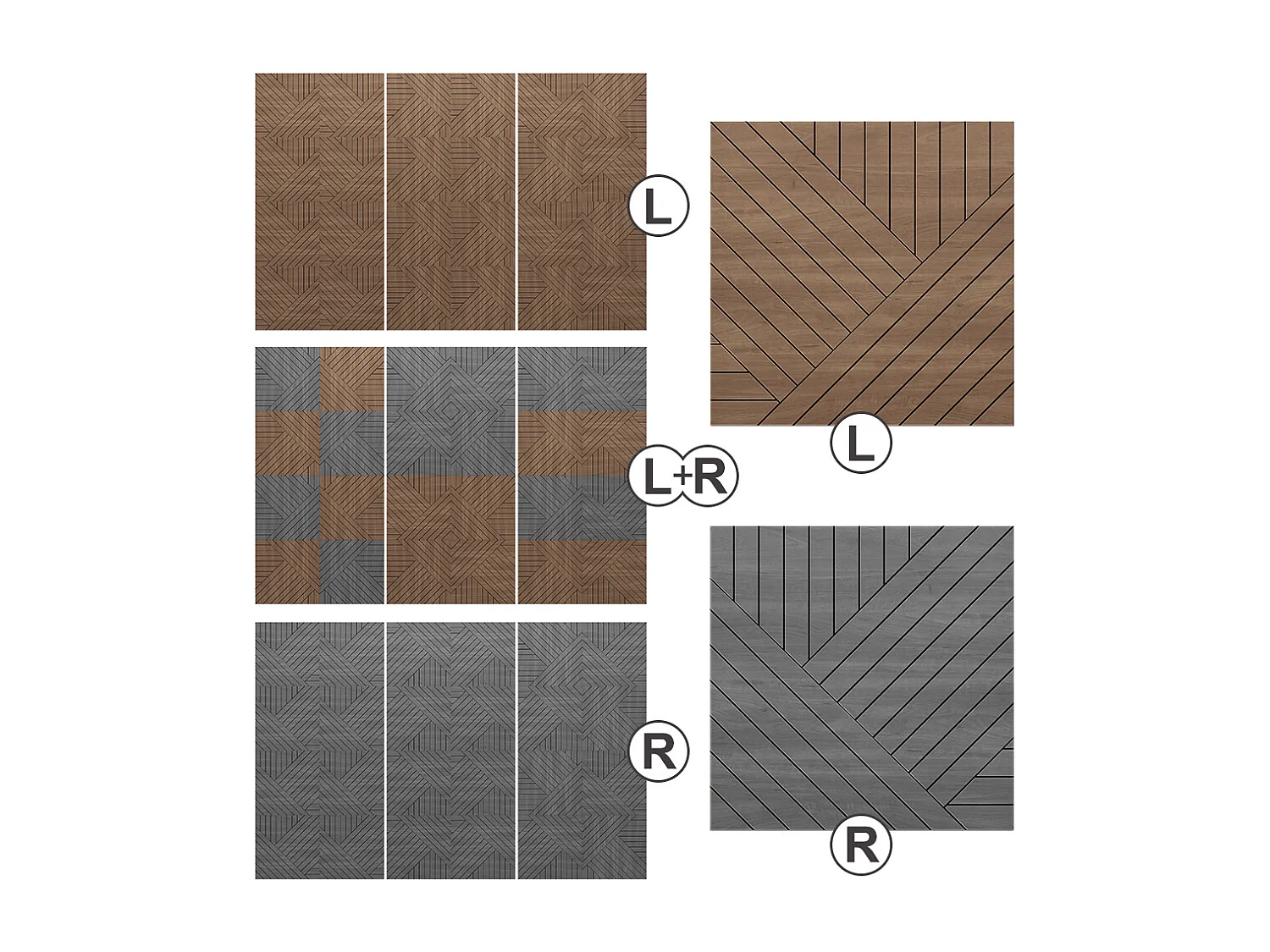 Wandpaneel eiche 52x0.8x52