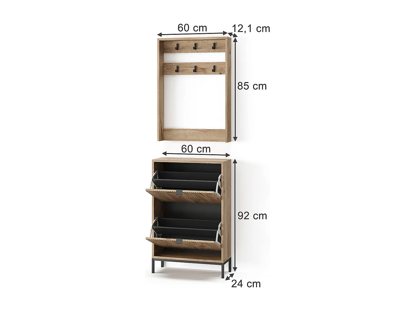 Garderobe viking oak 60x24x92 eliza