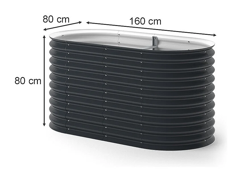 Lit surélevé anthracite 160x82x80