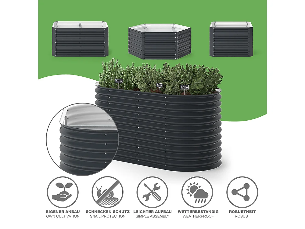 Lit surélevé anthracite 160x82x80