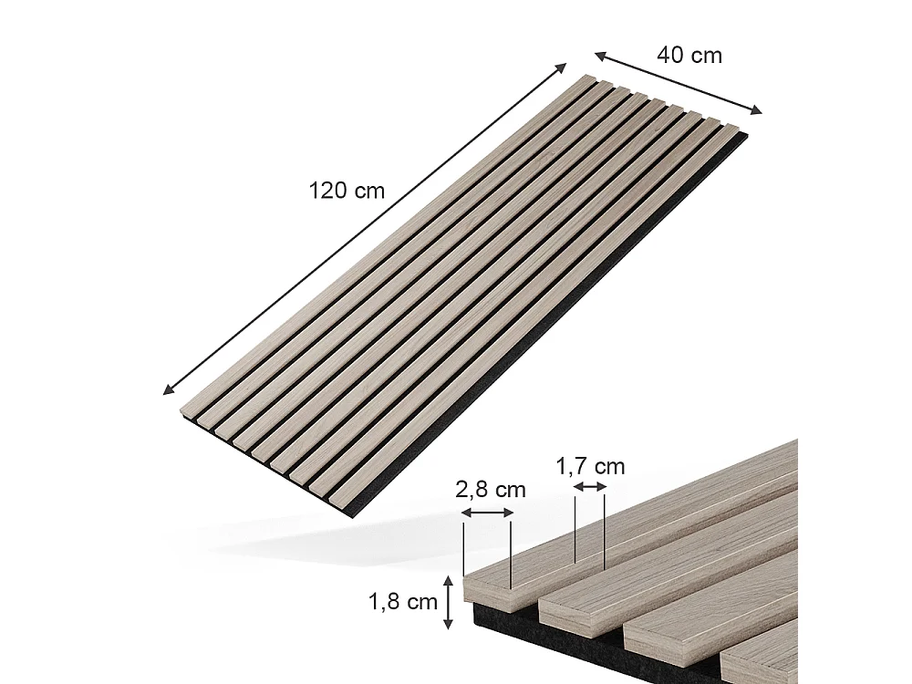 Pannello acustico marrone 120x1.8x40 akustikpaneel
