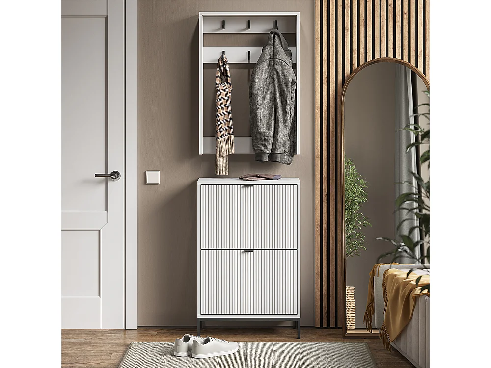 Garderobe weiß 60x24x92 eliza