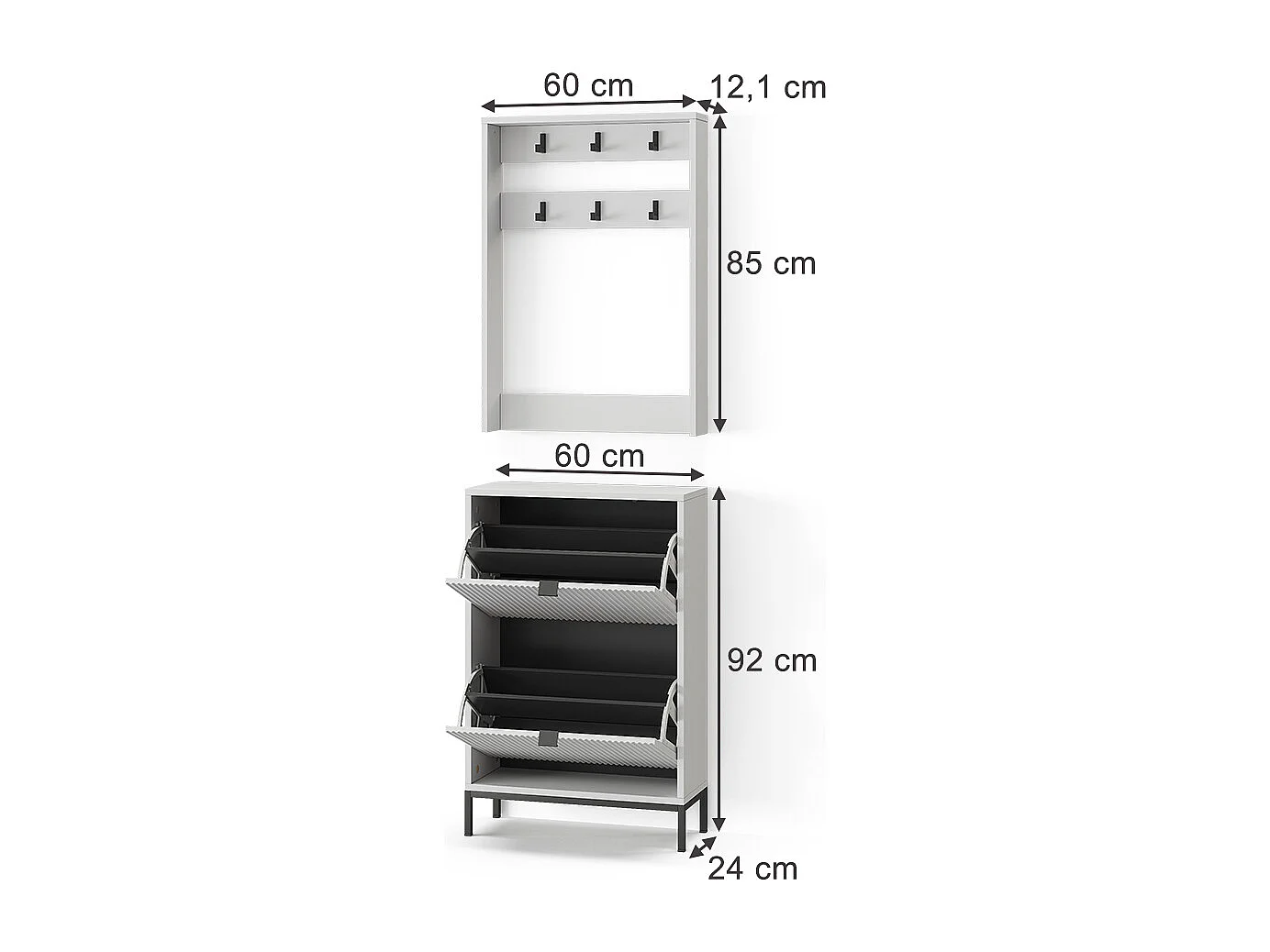 Wardrobe white 60x24x92 eliza
