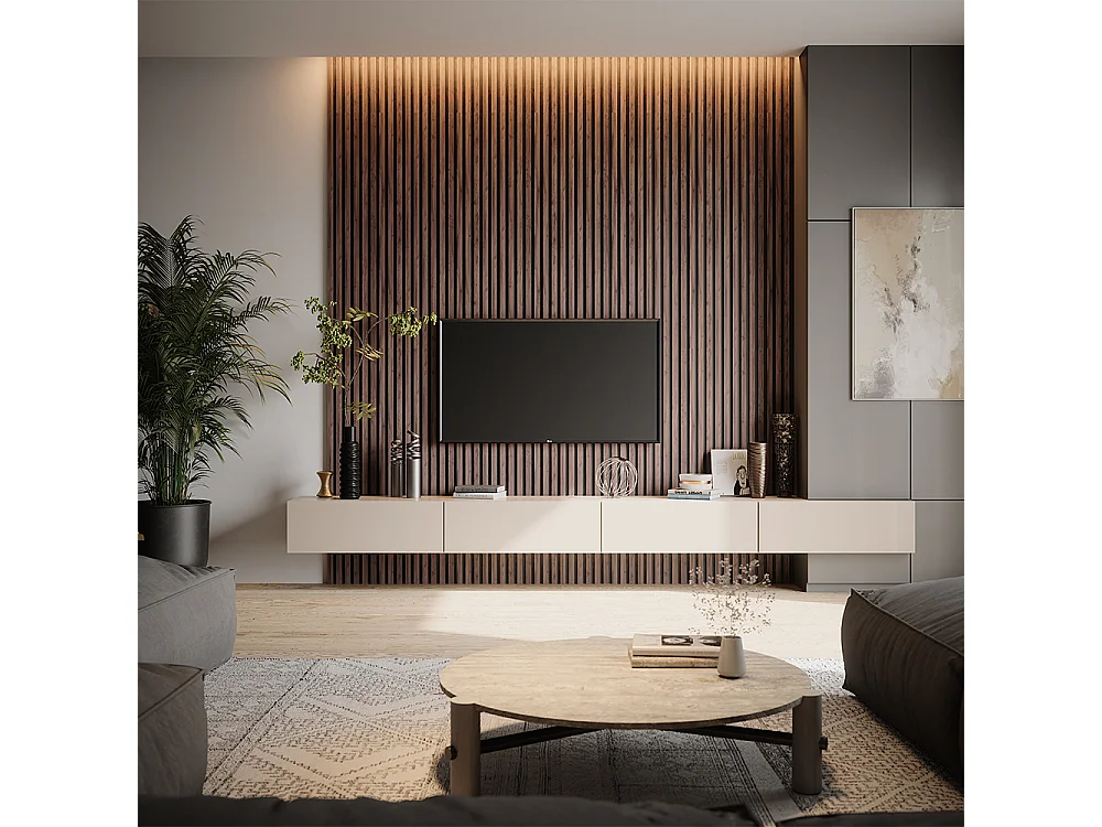 Panneau mural noyer/marron 120x1.8x40 akustikpaneel