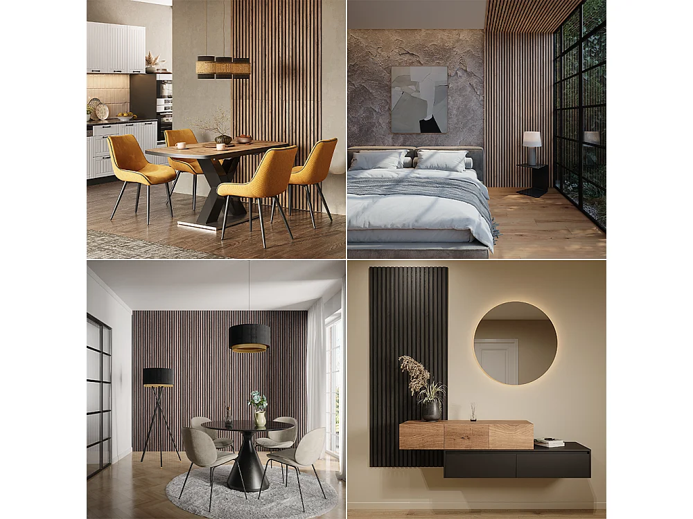 Panneau mural noyer/marron 120x1.8x40 akustikpaneel