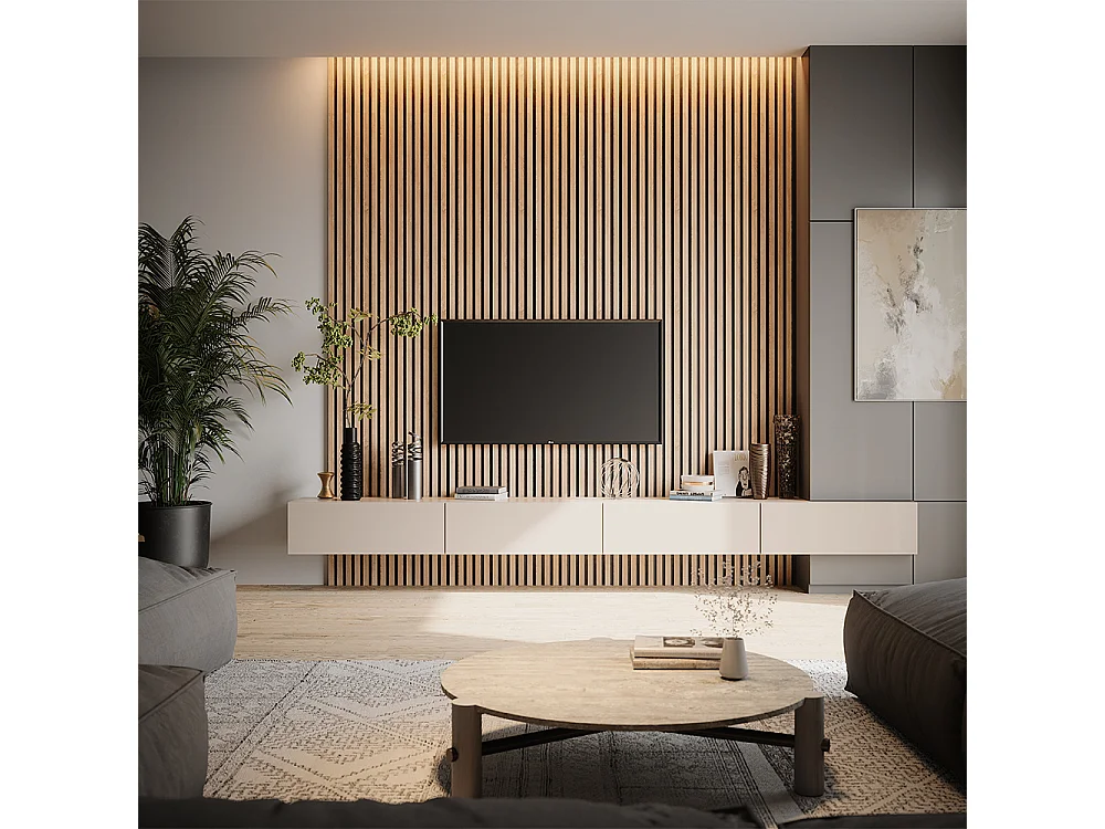 Pannelli a parete rovere 120x1.8x40 akustikpaneel