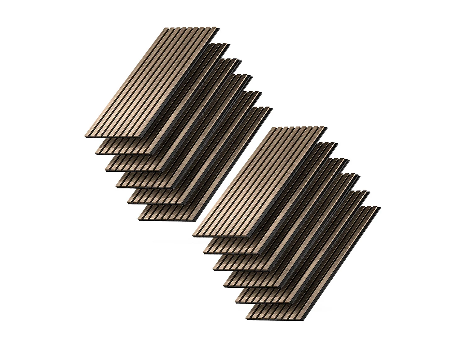 Panneau mural noyer 120x1.8x40 akustikpaneel