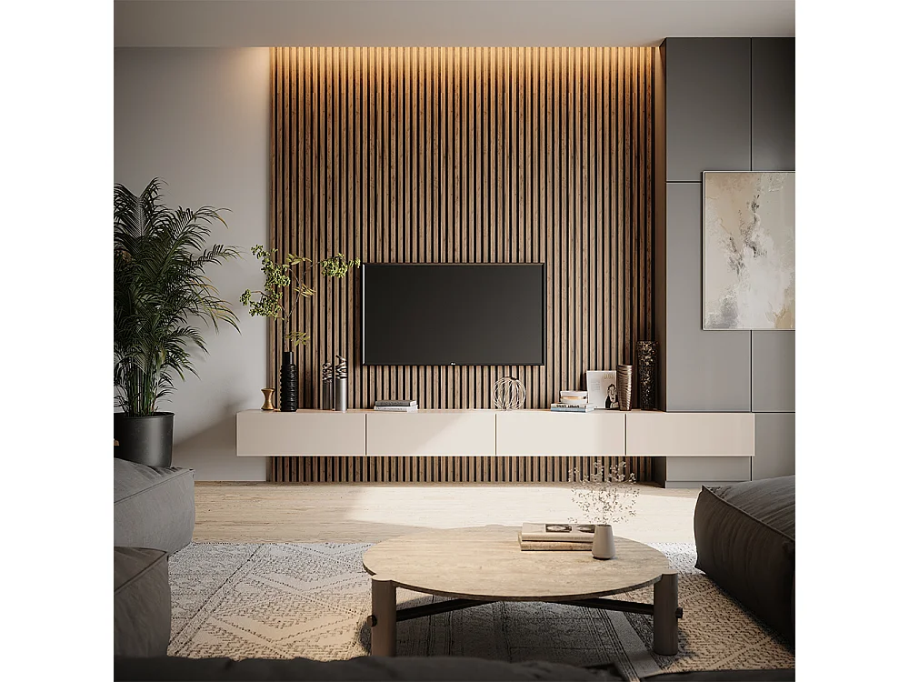 Panneau mural noyer 120x1.8x40 akustikpaneel