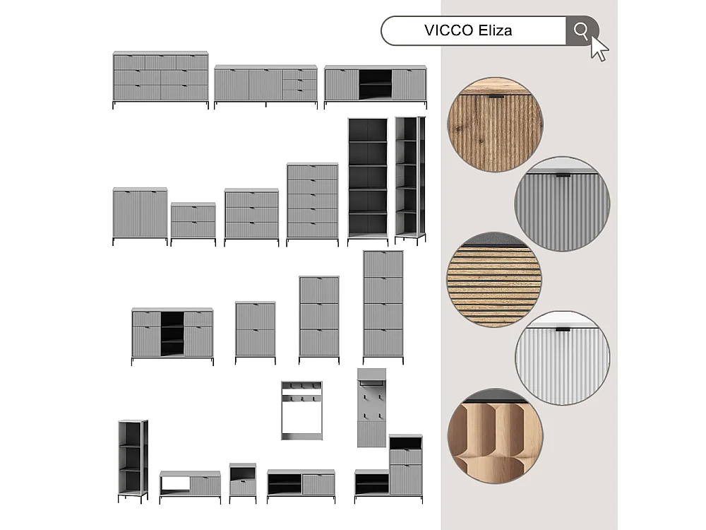 Garderobe viking oak 100x40x45 eliza