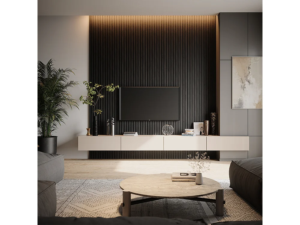 Panneau mural noir 120x1.8x40 akustikpaneel