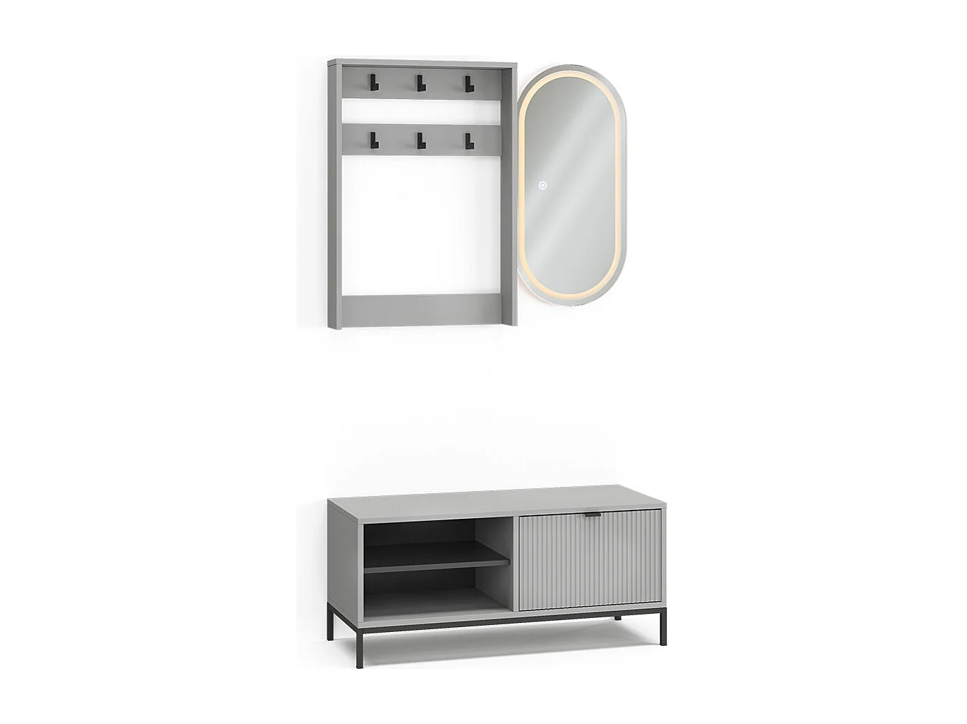 Garderobe grau 100x40x45 eliza