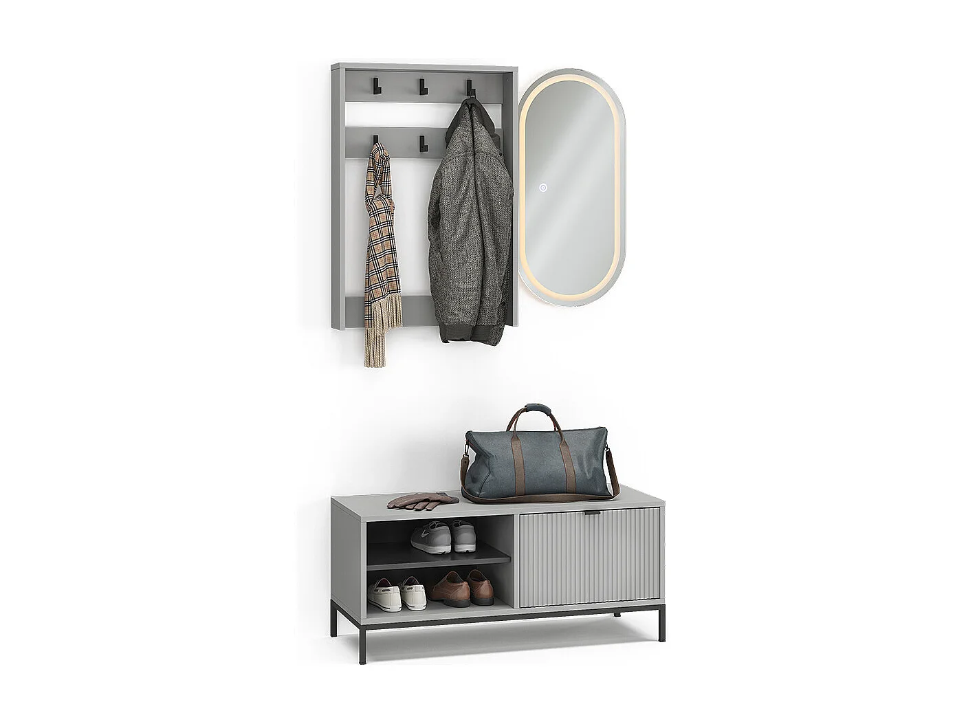 Garderobe grau 100x40x45 eliza