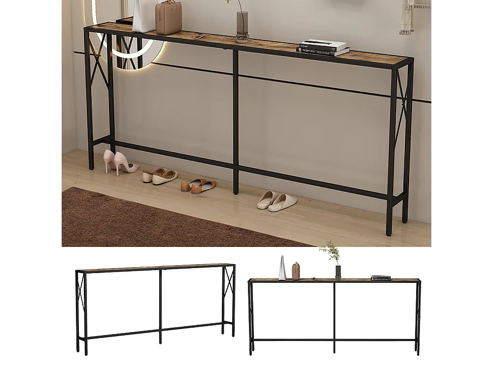 Console table rustic oak 174x20x77 lima