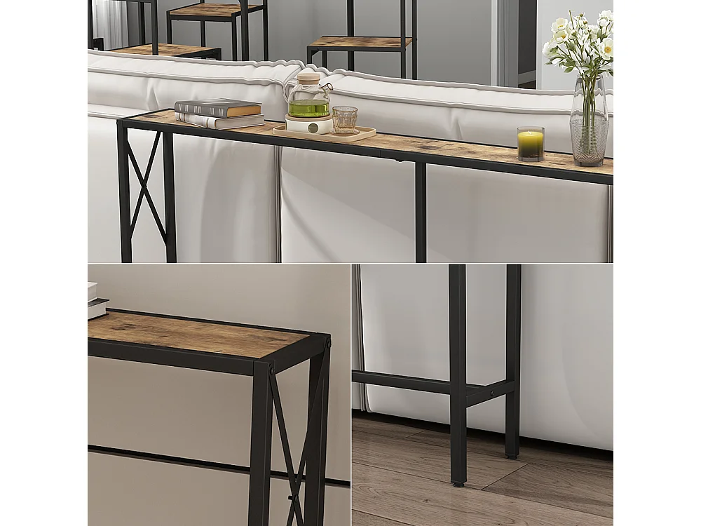 Console table rustic oak 174x20x77 lima