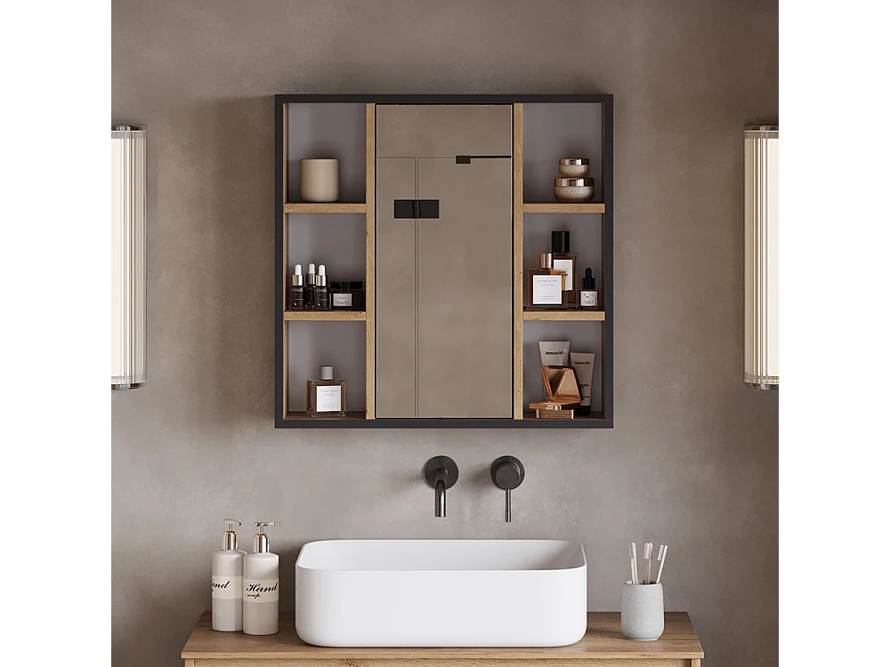 Badspiegelschrank goldkraft eiche 60x16.8x59.2 stephan