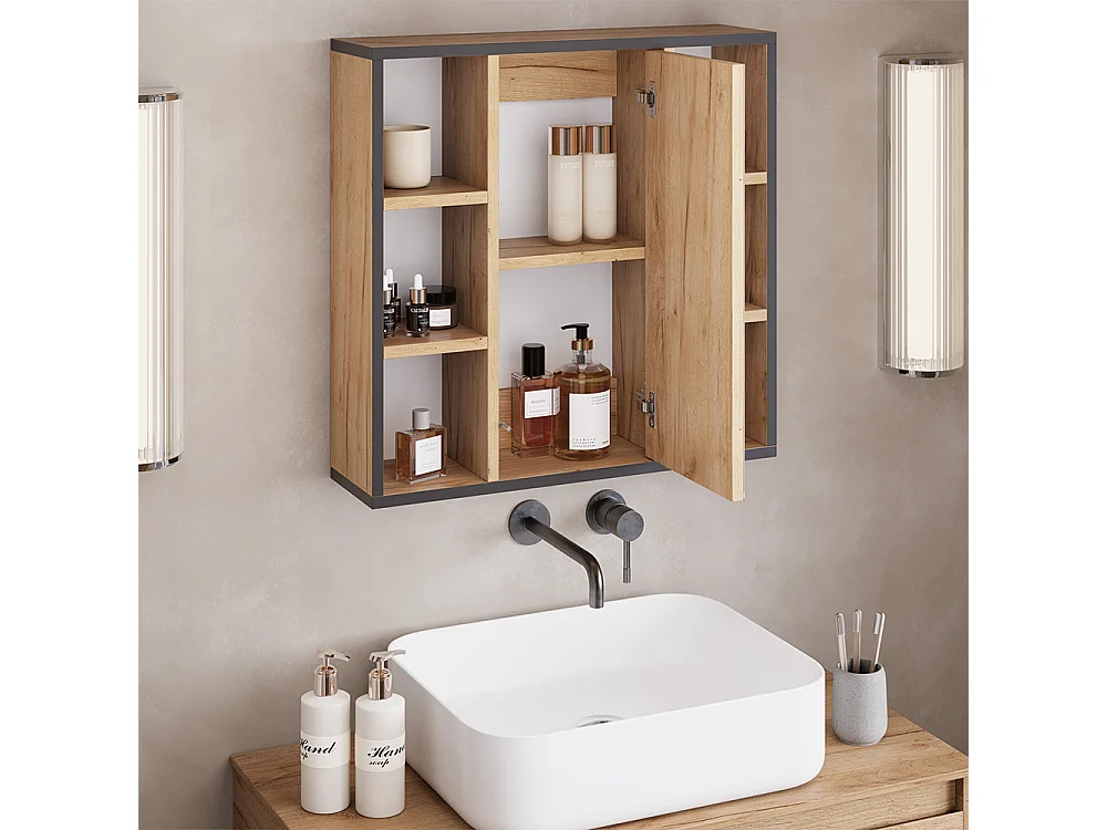 Badspiegelschrank goldkraft eiche 60x16.8x59.2 stephan