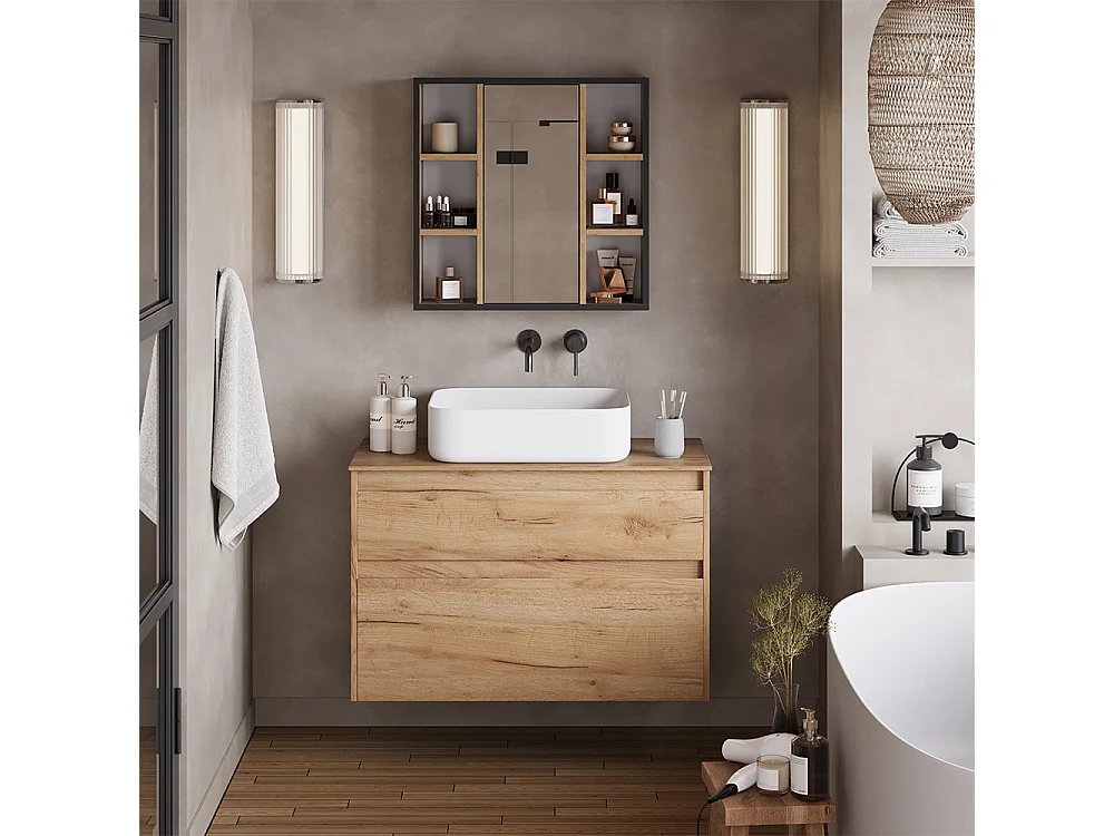 Badspiegelschrank goldkraft eiche 60x16.8x59.2 stephan